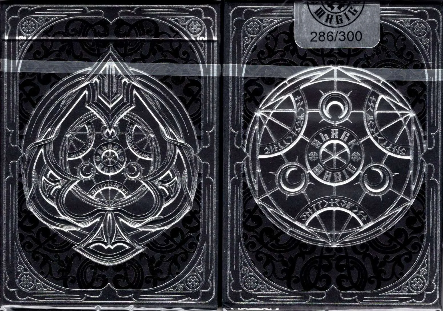 Black Magic Silver Gilded Playing Cards USPCC