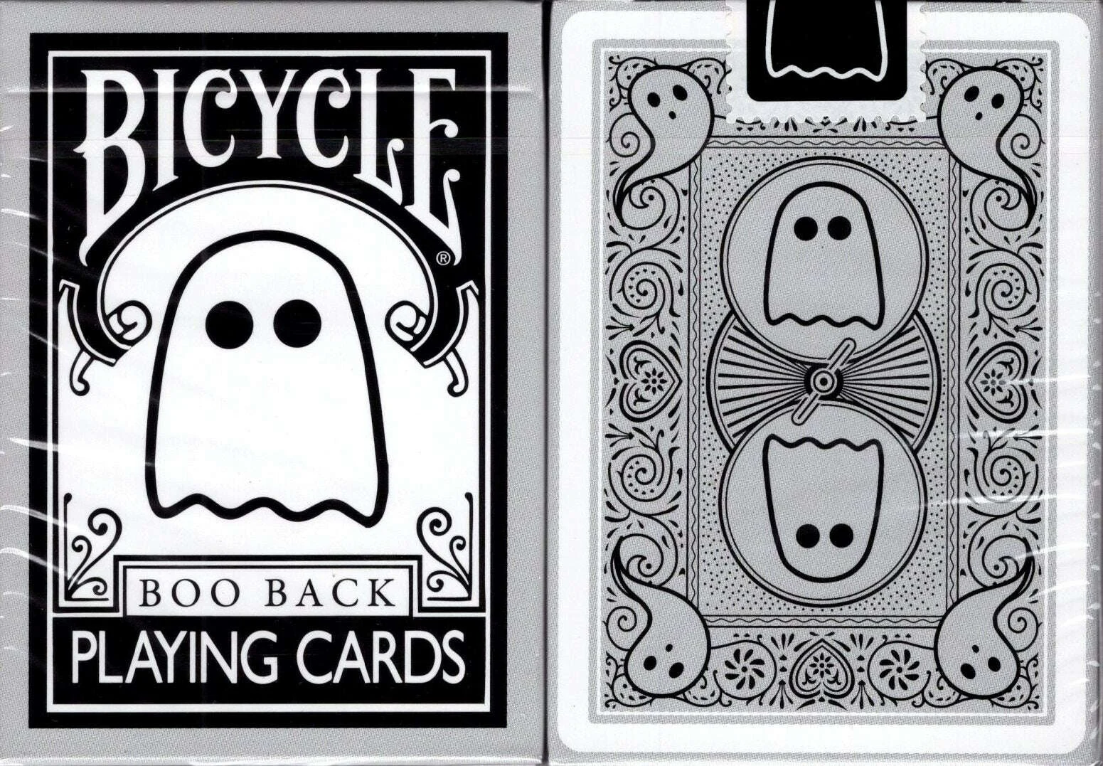 Boo Back Grey Bicycle Playing Cards