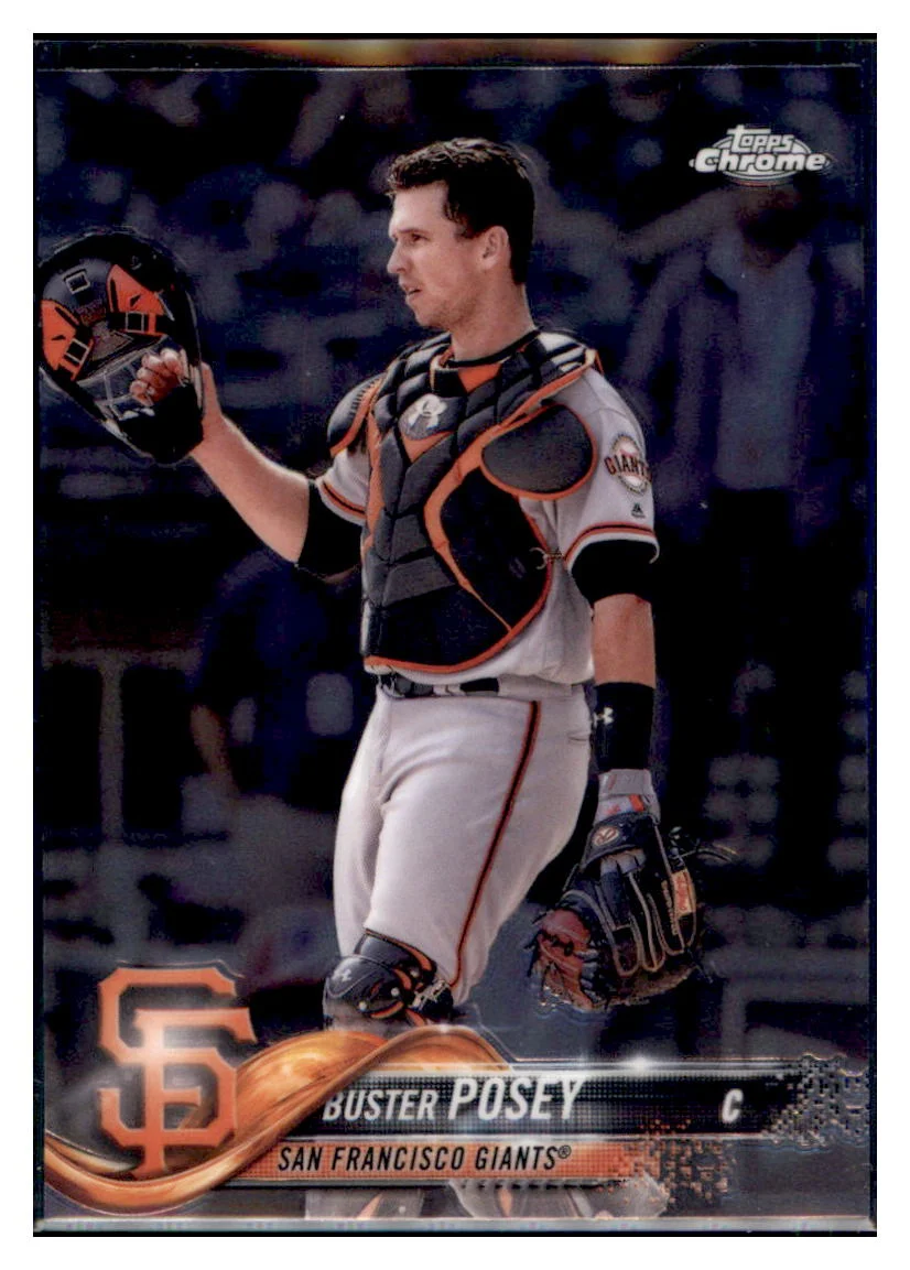 Buster Posey's 2018 Topps Chrome Giants Trading Card #29 M32P4_1a