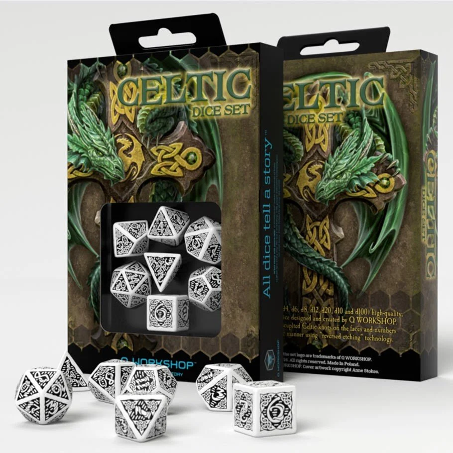 Celtic 3D Dice Black and White