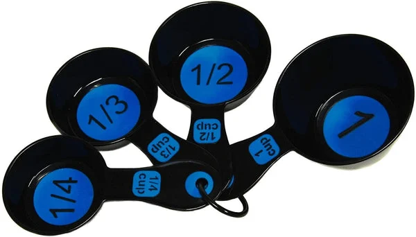 Chef Craft 42018 Easy to Read Plastic 10 Piece Blue and Black Measuring Cup and Spoon Set