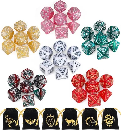 Christmas Dice Set Bundle - 6 Sets with Bags
