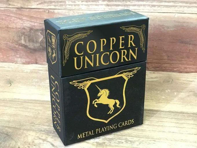 Copper Unicorn Metal Playing Cards