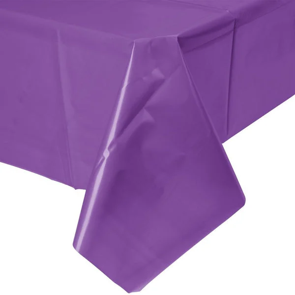 Creative Converting Festive Amethyst Wedding Birthday Party Tableware Plastic Table Cover Tablecover, 54" x 108", Purple