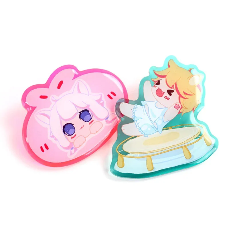 Custom Colored Glitter Epoxy Acrylic Pins