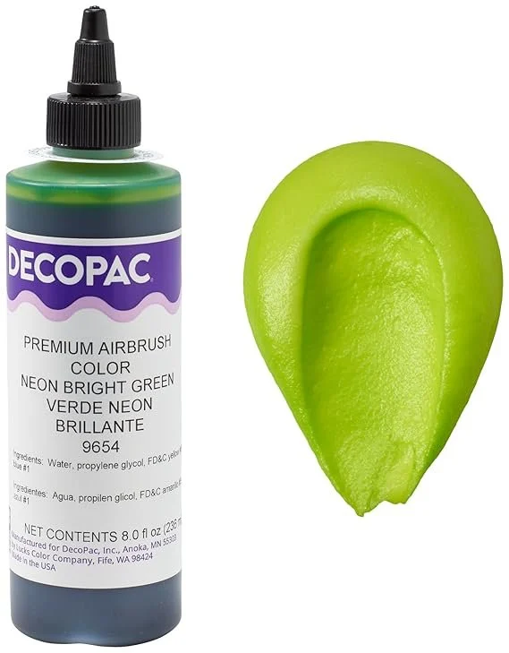 DecoPac Neon Brite Airbrush Color, Green, .6 Pound