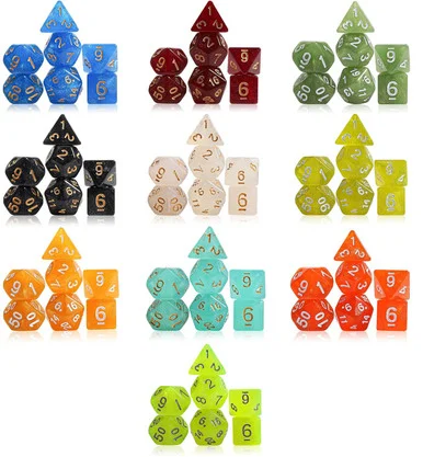 DnD Dice Set Value Pack - 10 Glittery Sets