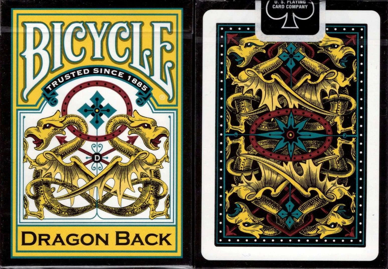 Dragon Back Yellow Bicycle Playing Cards
