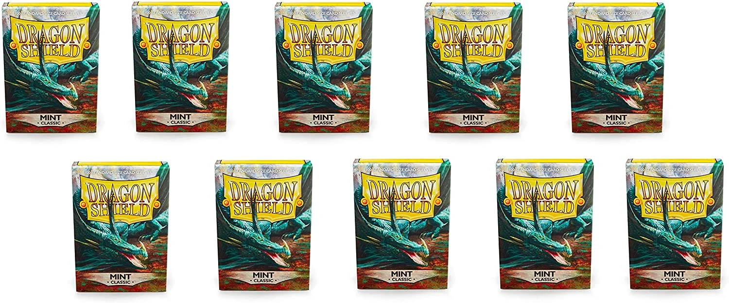 Dragon Shield 100ct Standard Card Sleeves Display Case (10 Packs) - Classic Mint