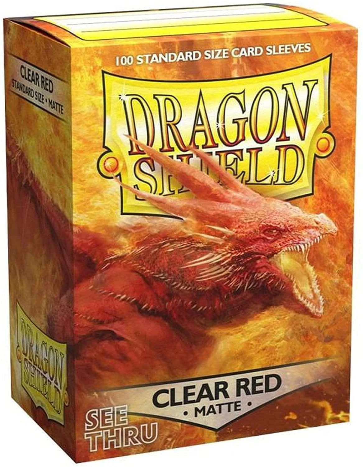 Dragon Shield 100ct Standard Card Sleeves - Matte Clear Red