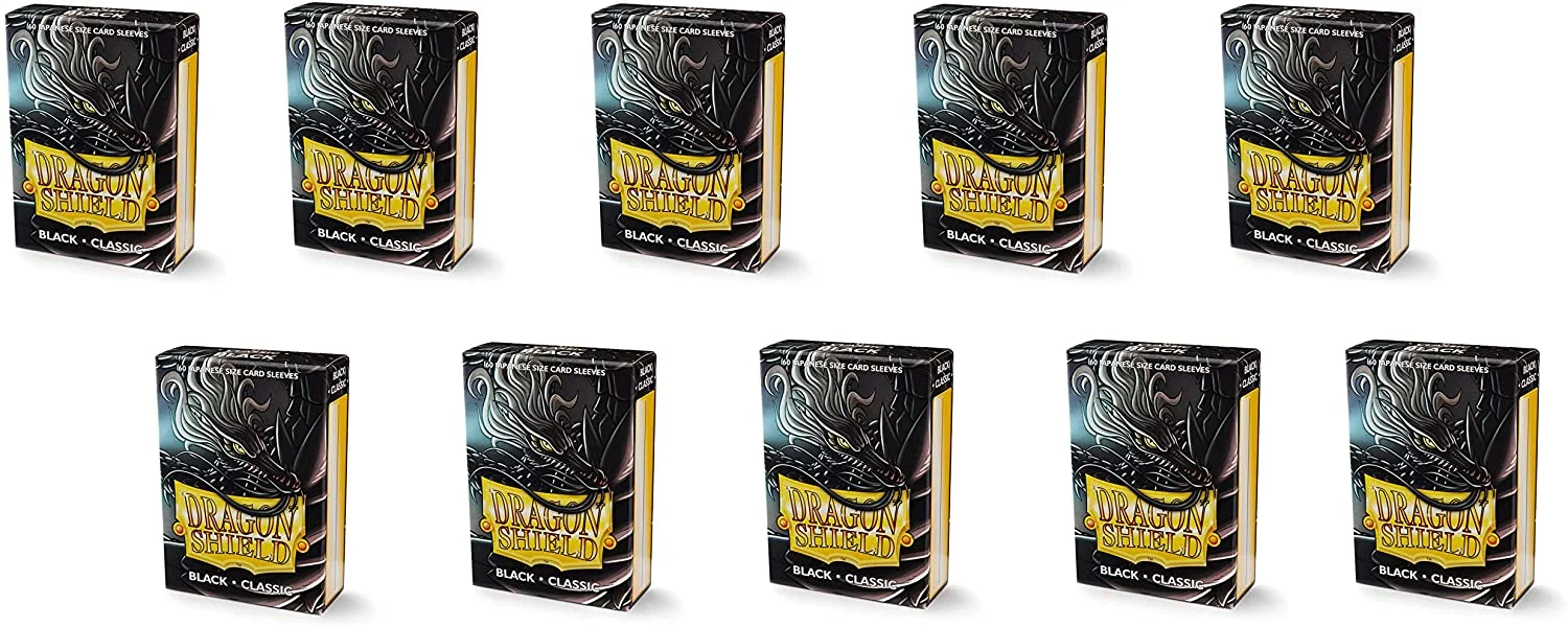 Dragon Shield 60ct Japanese Mini Card Sleeves Display Case (10 Packs) - Classic Black