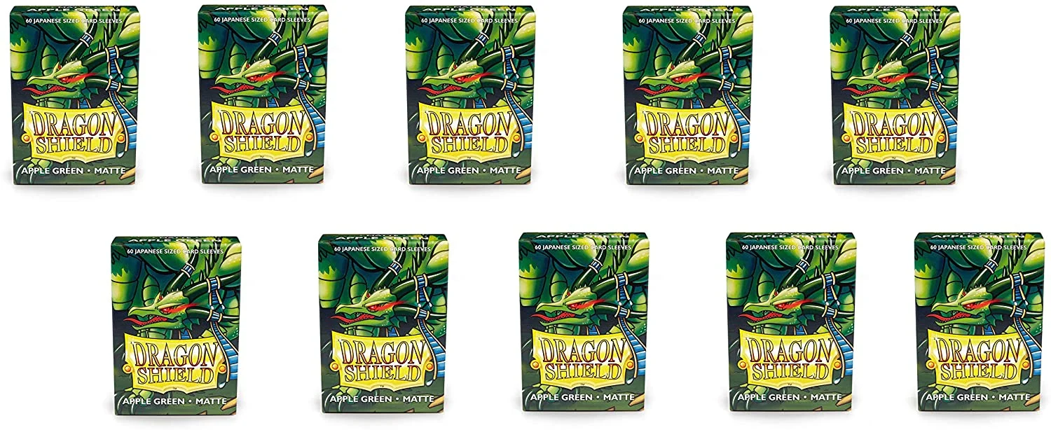 Dragon Shield 60ct Japanese Mini Card Sleeves Display Case (10 Packs) - Matte Apple Green