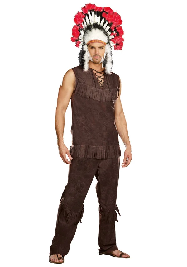 Dreamgirl Men's Chief Arrow, Brown, X-Large