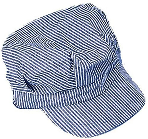 Engineer Hat - Blue and white stripes