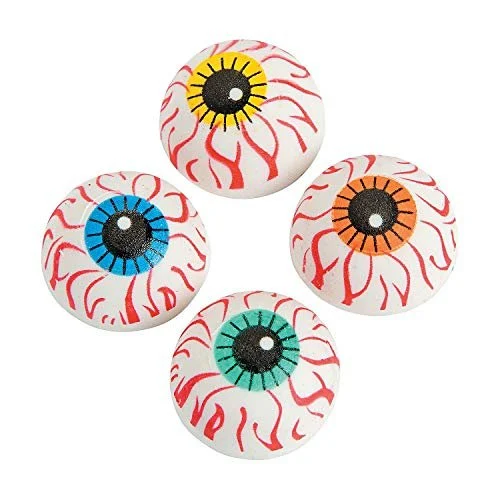 Eyeball Erasers - Bulk 24 pack - Halloween giveaways and school supplies