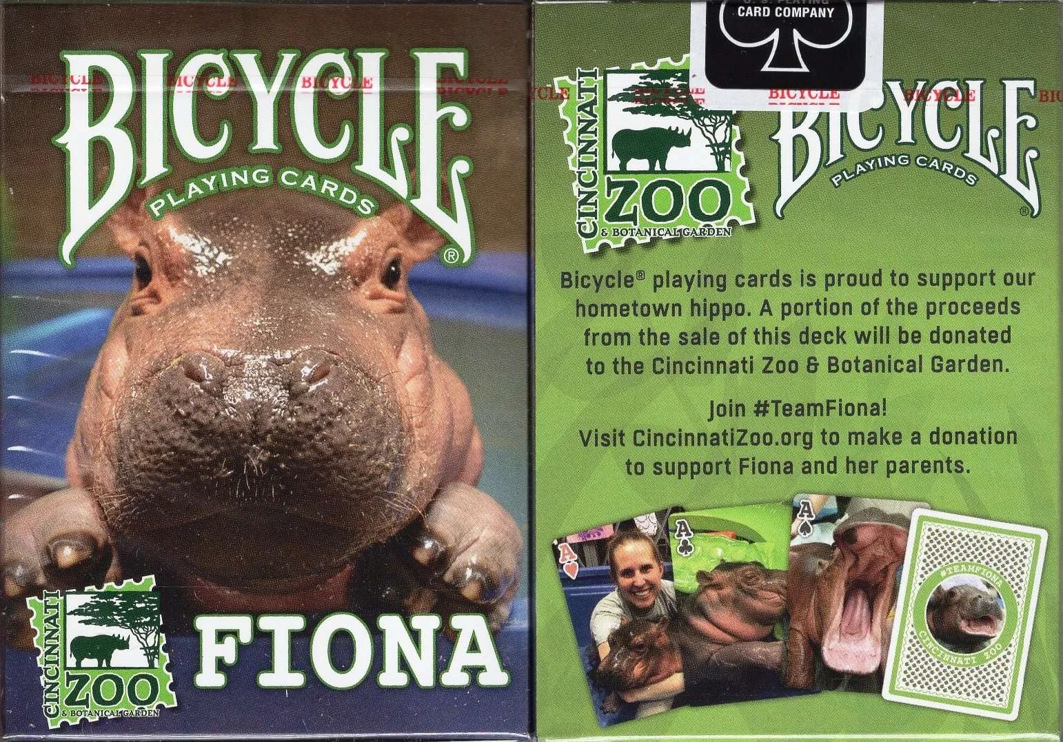 Fiona Hippo Bicycle Playing Cards