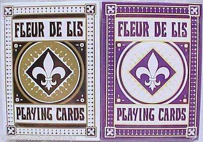 Fleur De Lis Purple & Black 2 Deck Set Bundle Playing Cards
