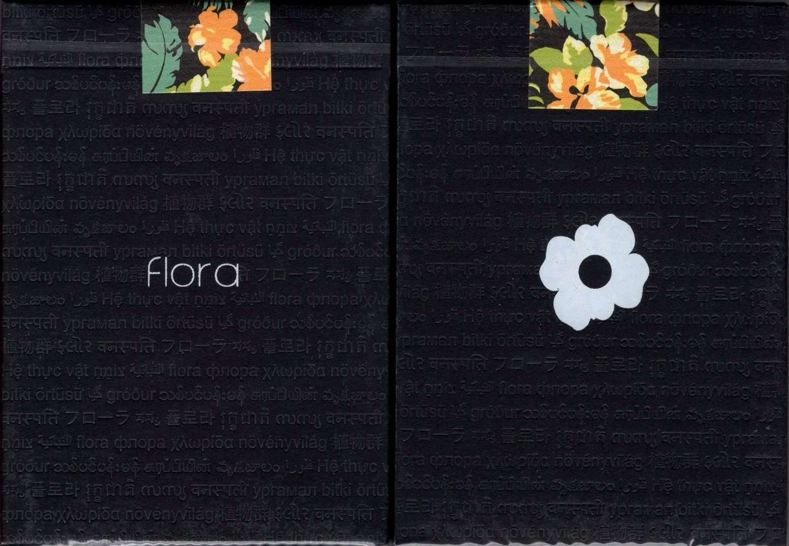Flora Black Playing Cards USPCC