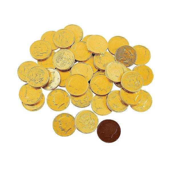 Fun Express Chocolate Coins | 1 Pound, Approximately 75 Gold Foil Wrapped Pieces St. Patrick's day