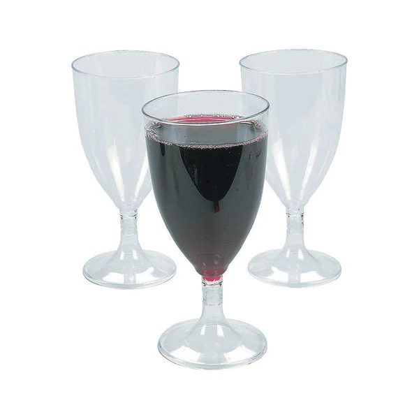Fun Express Plastic Wine Glasses (25 disposable cups) Bulk Party Supplies and Drinkware