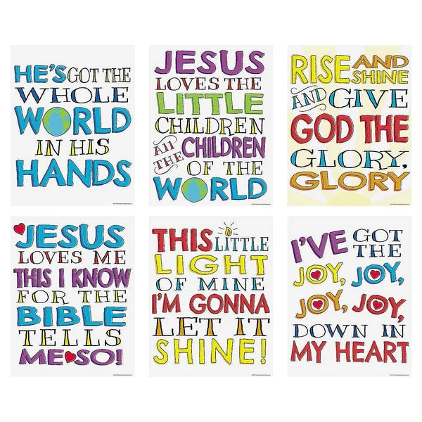 Fun Express Sunday School Religious Song Posters (set of 6)