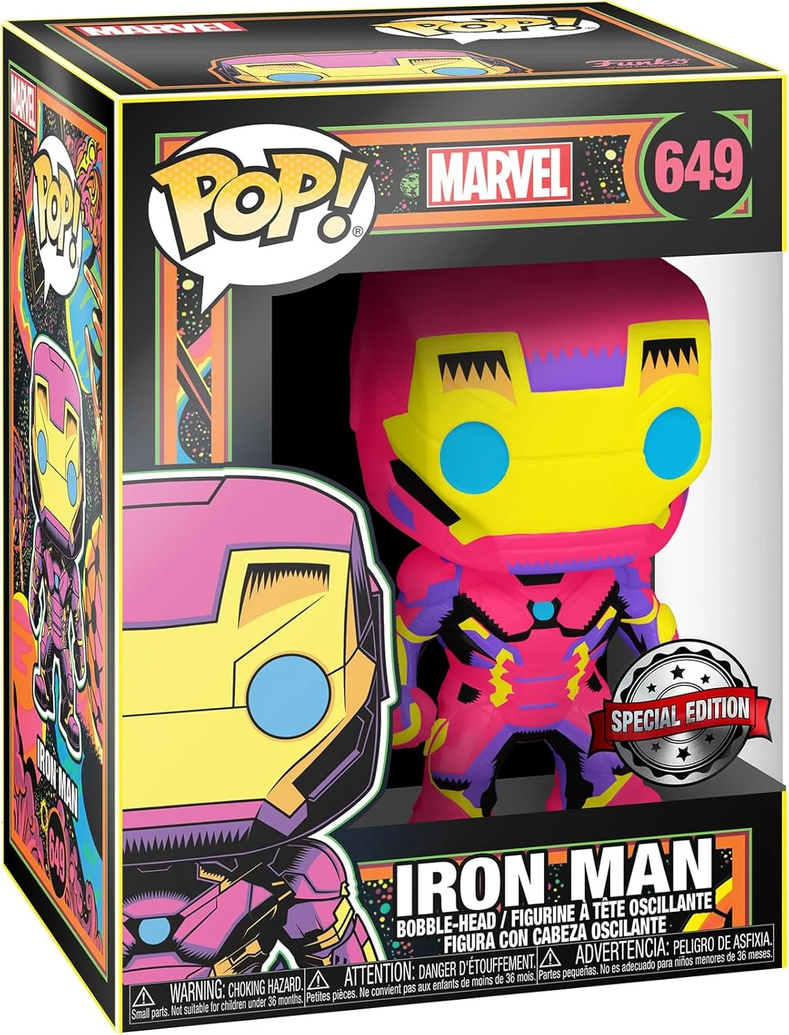 Funko 48846 Pop! Marvel Black Light Iron Man Collectable Toy, Multicolour