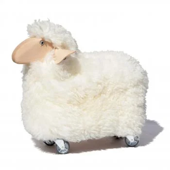 Furry Decorative Sheep On Wheels Available in 4 Colors