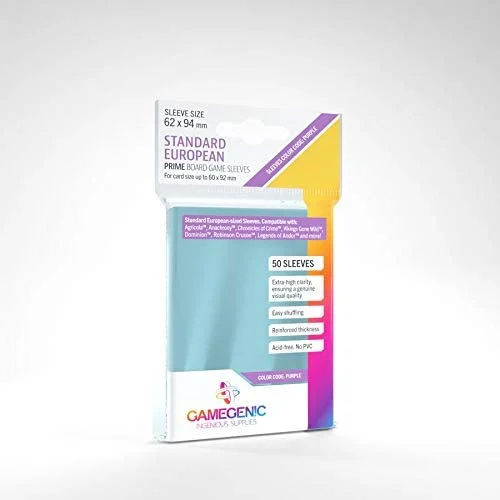 Gamegenic 50ct Prime Board Game Sleeves Display Case (10 Packs) - Standard European