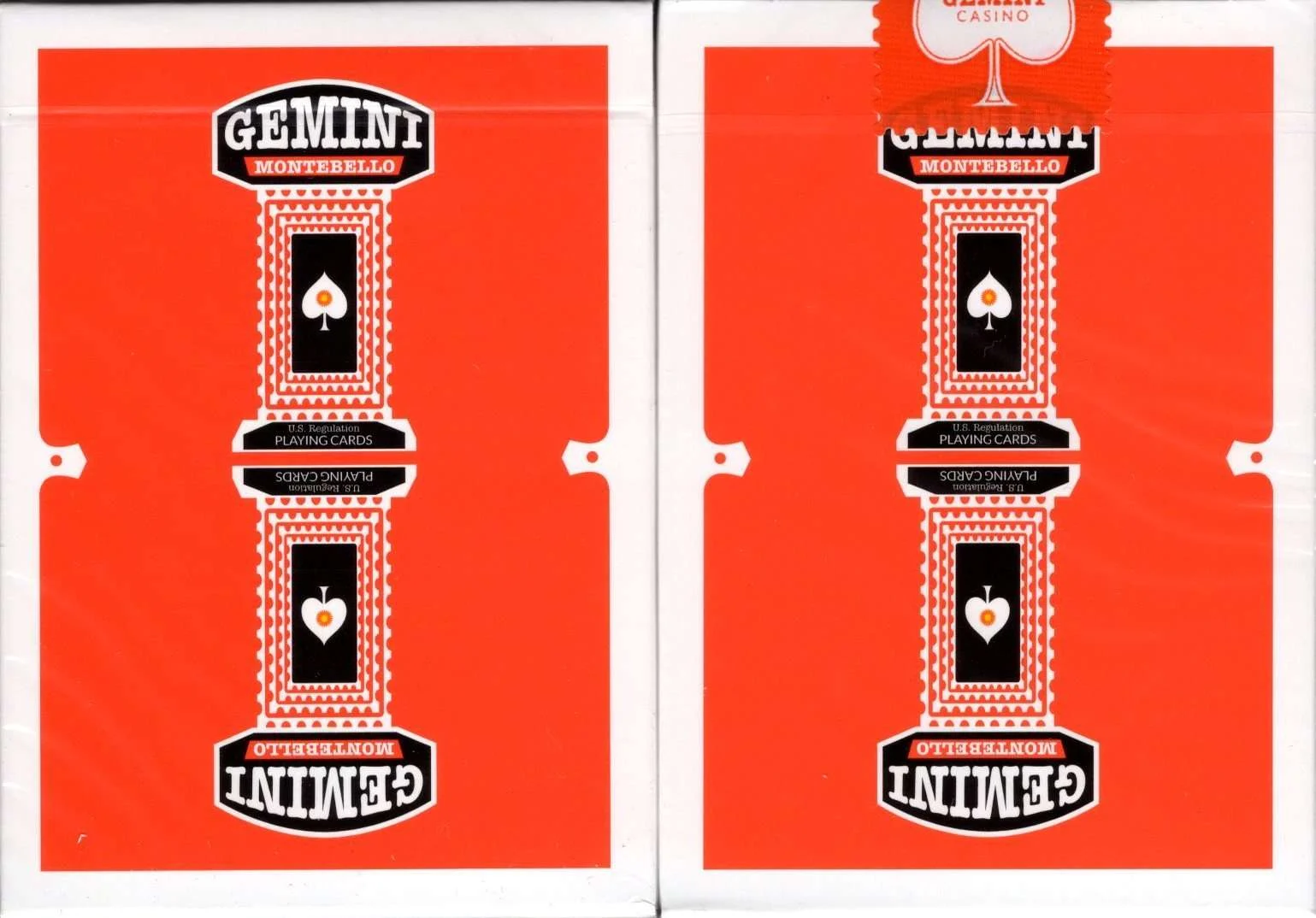 Gemini Casino Orange Playing Cards USPCC