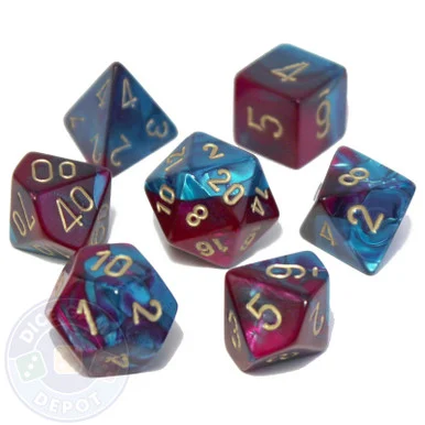 Gemini DnD Dice Set - Purple and Teal