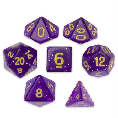 Glitter DnD Dice Set - Midnight Nebula