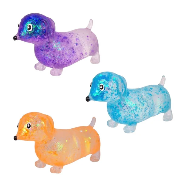 Glitter Stretch Dachshund Stretchy Toy - Assorted Colors
