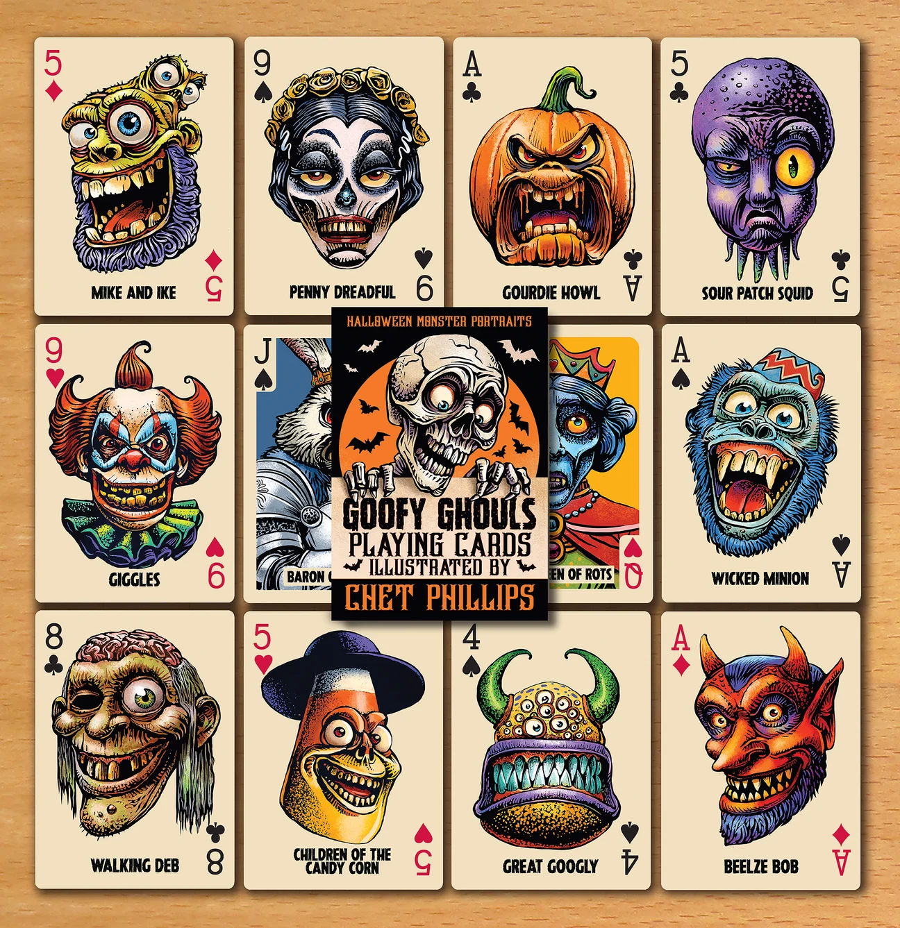 Goofy Ghouls Halloween Playing Cards