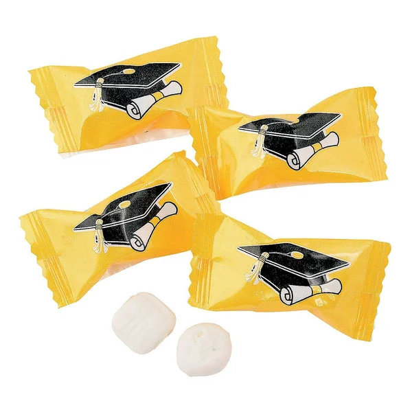 Graduation Buttermints, Graduation Party Candy, Candy Buffet, 108 Pieces, Individually Wrapped Pieces