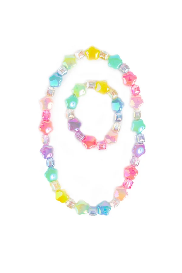 Great Pretenders Wish Upon a Rainbow Star Necklace and Bracelet Set - 2pc