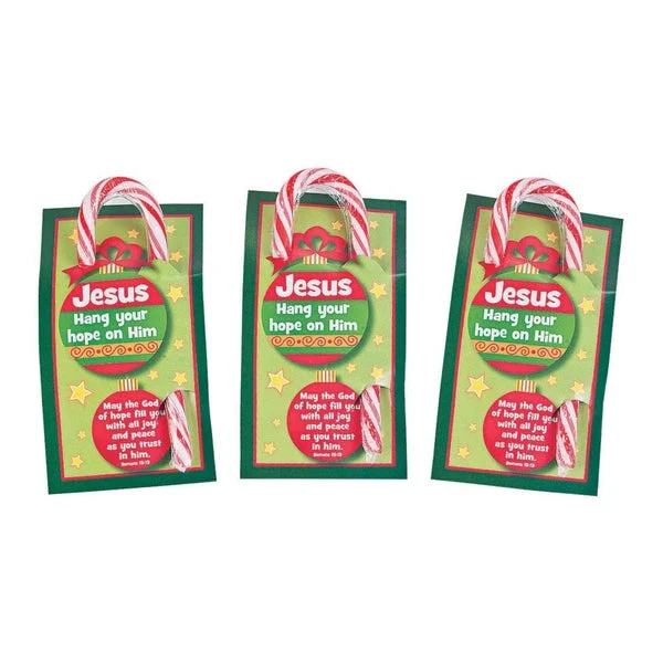 HANG YOUR HOPE ON HIM CANDY CANE - Edibles - 24 Pieces