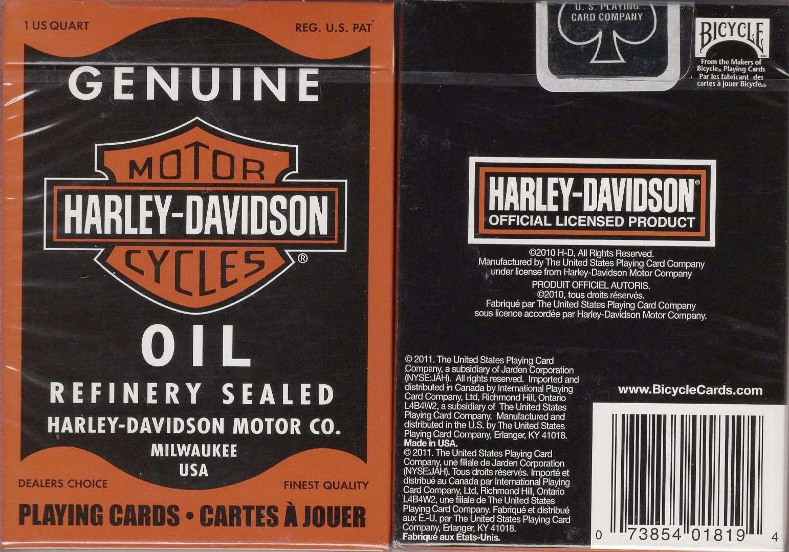 Harley Davidson Oil Playing Cards USPCC