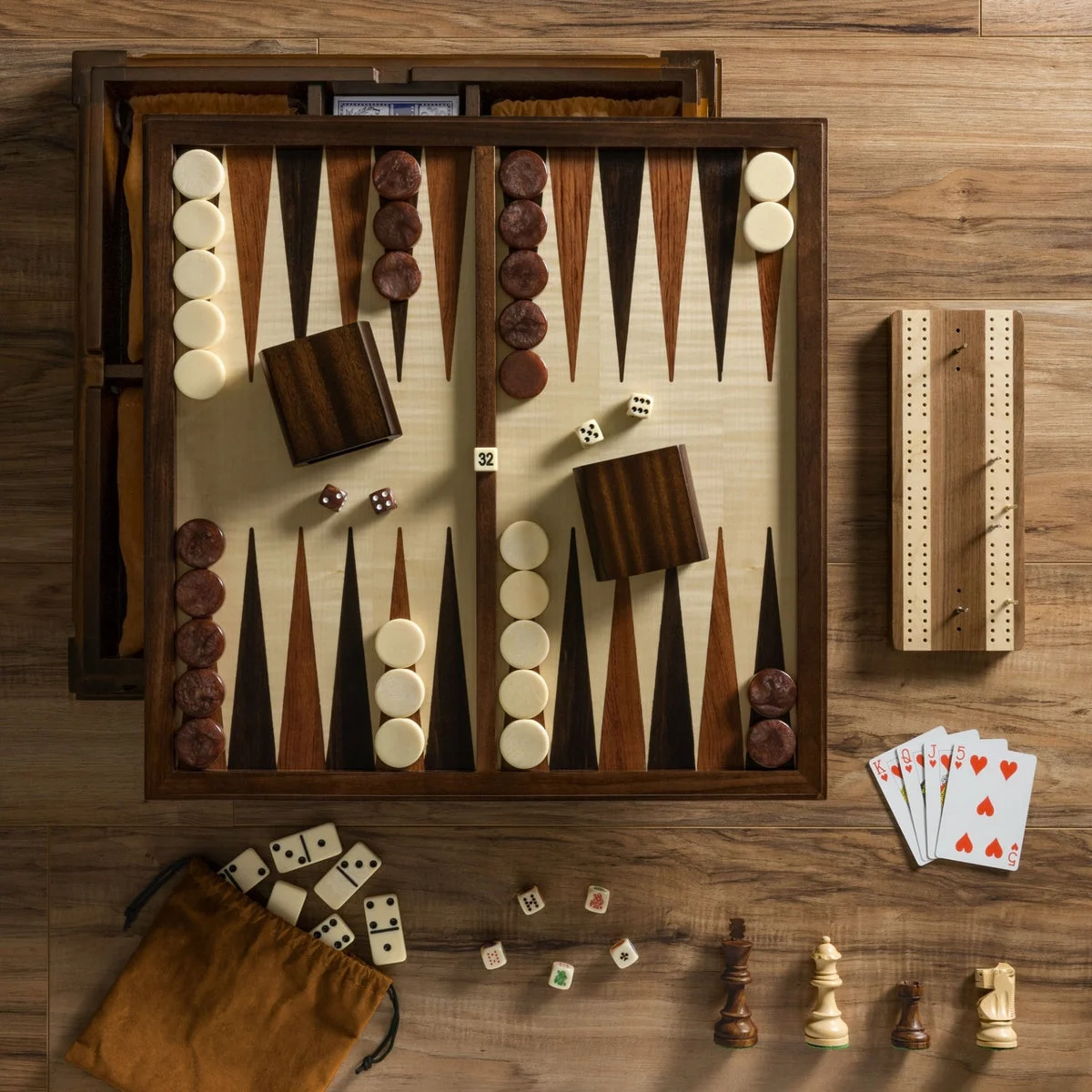 Heirloom Chess and Backgammon 7-in-1 Set