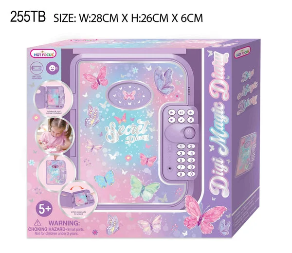 Hot Focus Digi Magic Diary - Tie Dye Butterfly - Girls Digital Secret Diary