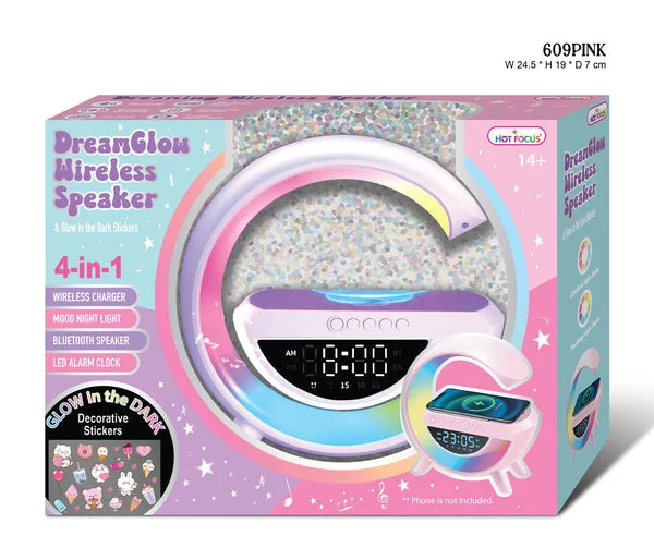 Hot Focus Dreaming Wireless Bluetooth Speaker - Pink - Girls Tech Accessory
