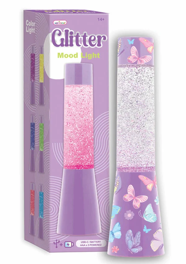 Hot Focus Glitter Mood Light - Purple - Girls Room Decor Night Light