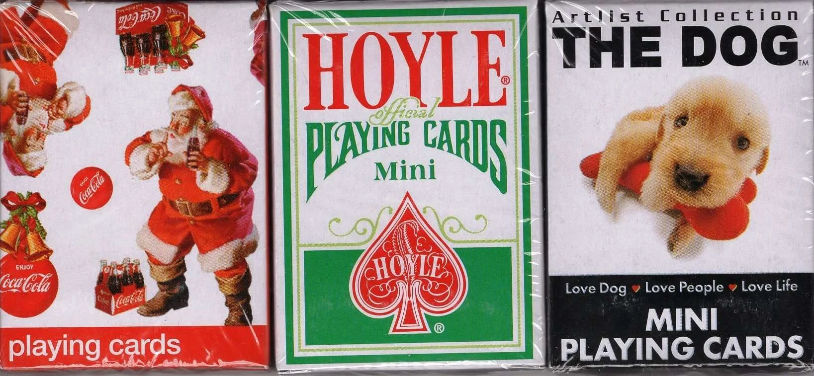 Hoyle Dog Coke 3 Deck Set Mini Holiday Playing Cards USPCC