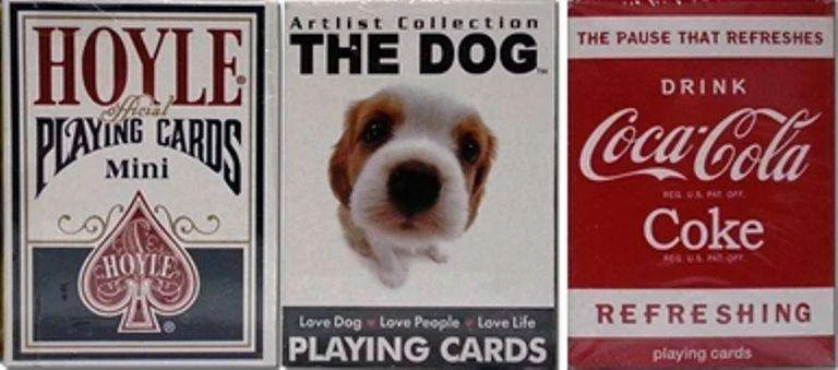 Hoyle Dog Coke 3 Deck Set Mini Playing Cards Small Size
