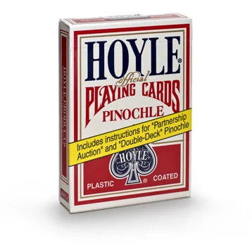 Hoyle Pinochle Playing Cards – Shell Back (Red & Blue, Standard Index)