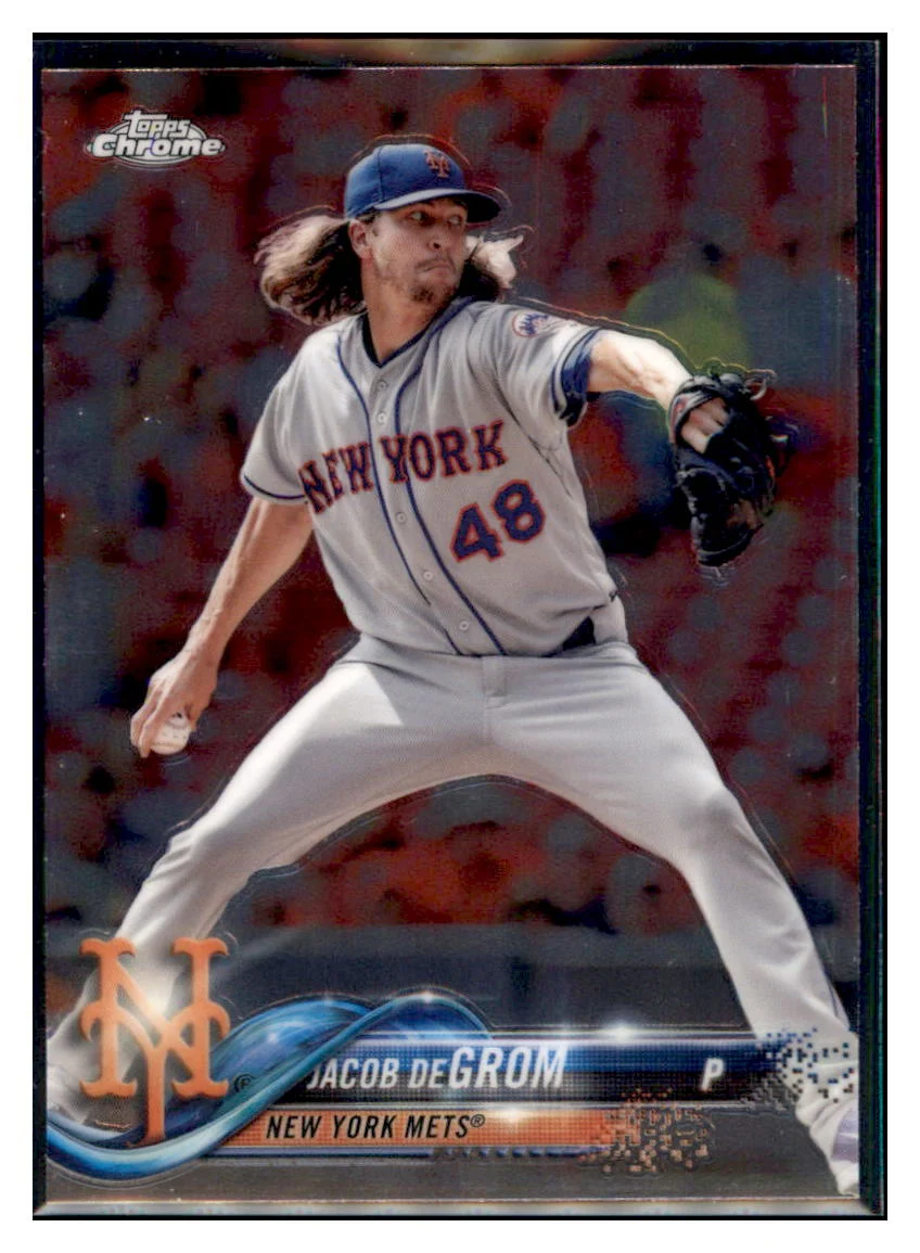 Jacob deGrom 2018 Topps Chrome New York Mets #143 Baseball Card M32P3