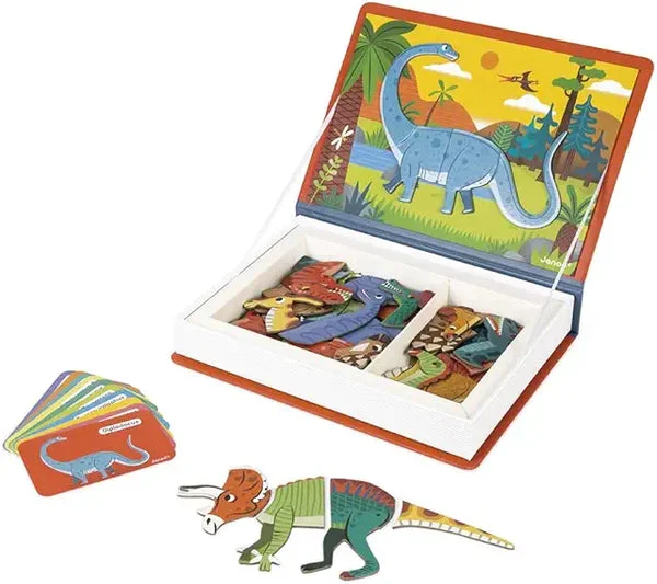 Janod Magnetibook Dinosaur Mix & Match - 51 Piece Magnetic Game