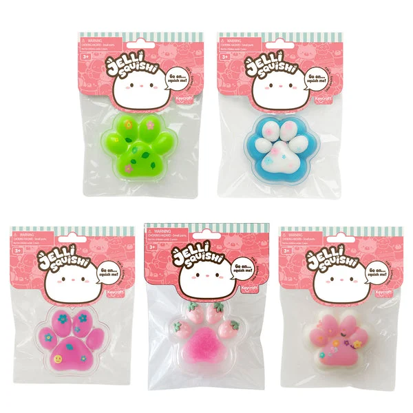 Jelli Squishi Paw Print Small Squishy Toy - Assorted Styles
