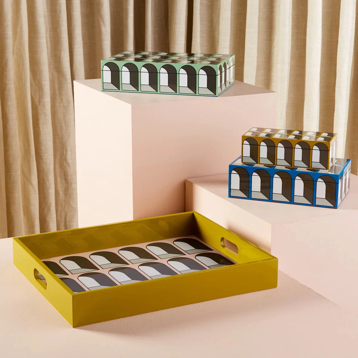 Jonathan Adler Arcade Lacquer Box Bundle of 3