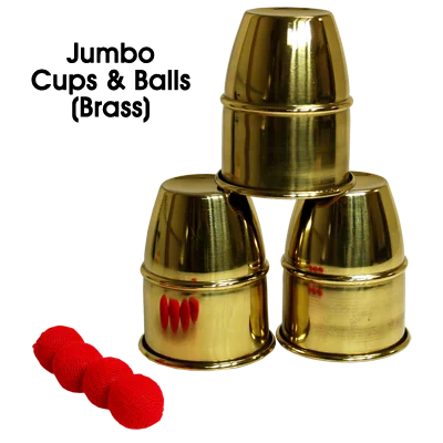 Jumbo Cups & Balls (Brass) by Premium Magic - Trick
