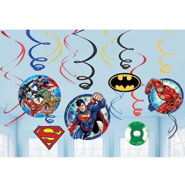 Justice League™ Foil Swirl Value Pack Decorations, Party Favor